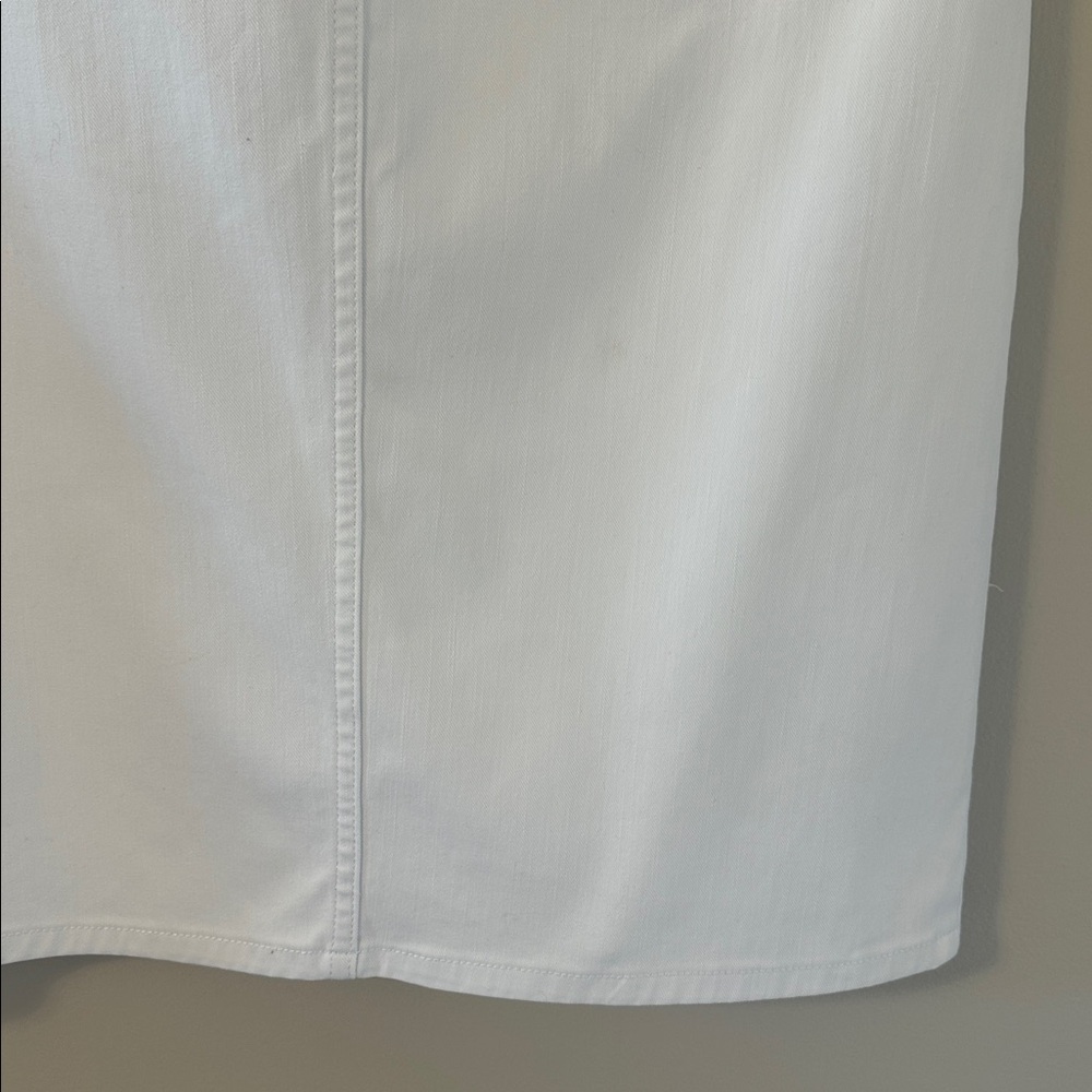 Lauren Ralph Lauren Womens White Denim Straight Skirt w/Front Slit Sz 10 Cowgirl - Picture 9 of 10